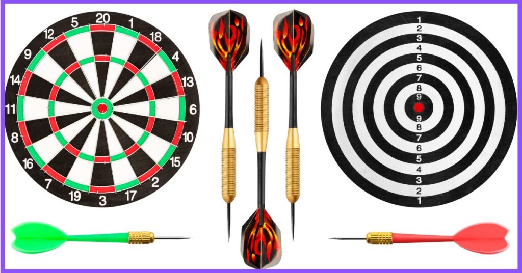 A two type of dart and board 