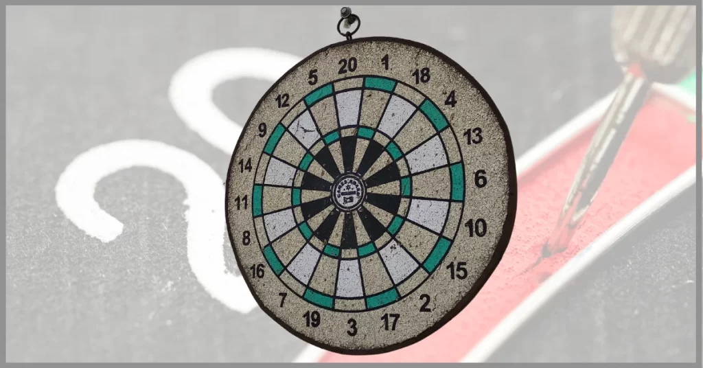 A dartboard displaying numbers with a colorful pattern. (Dartboard Numbers)