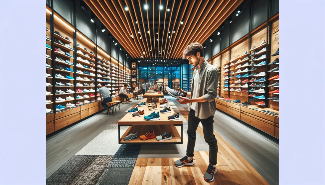 a athletes man choosing a Gent's Sports Shoes